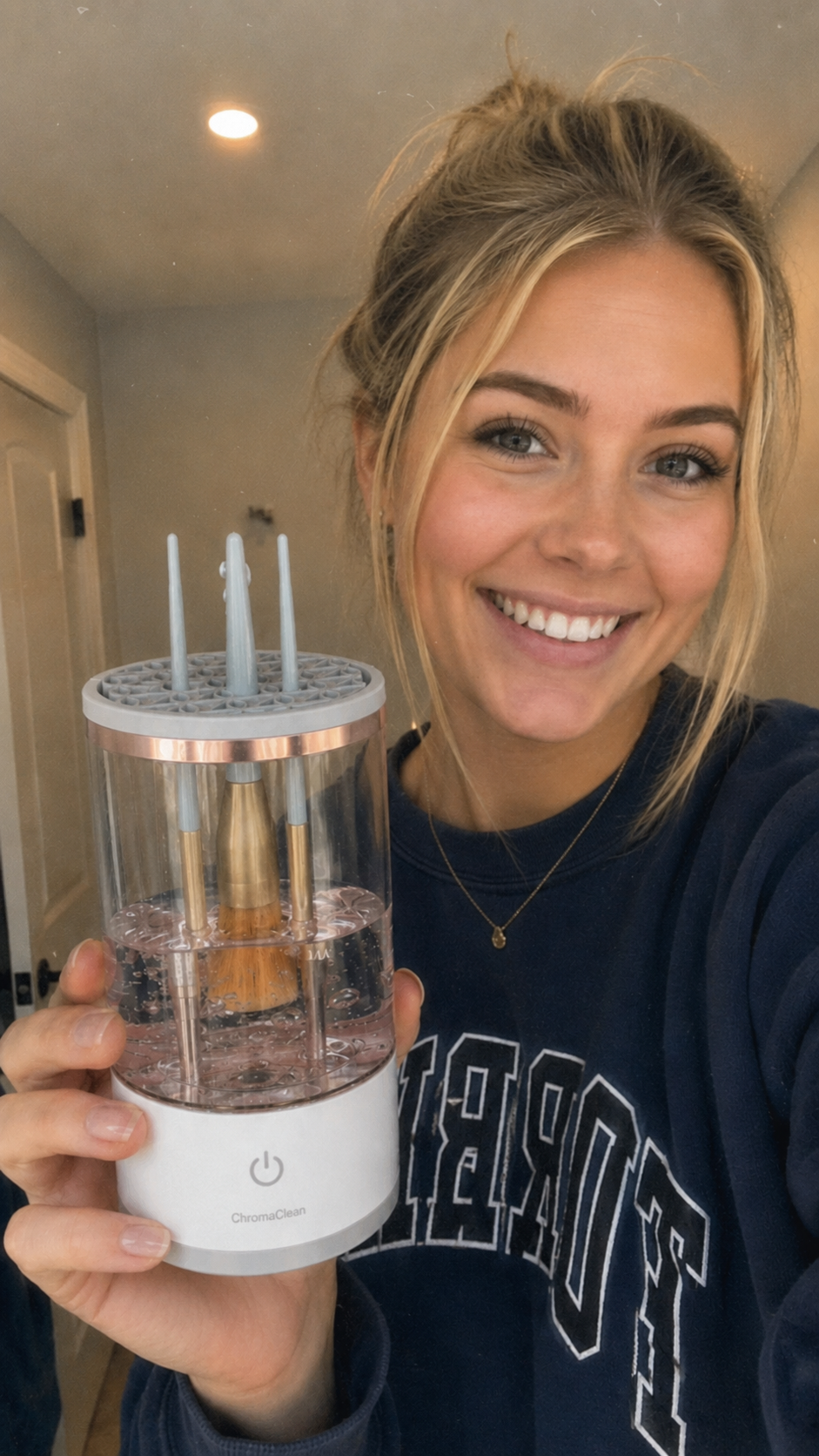Customer with ChromaClean device